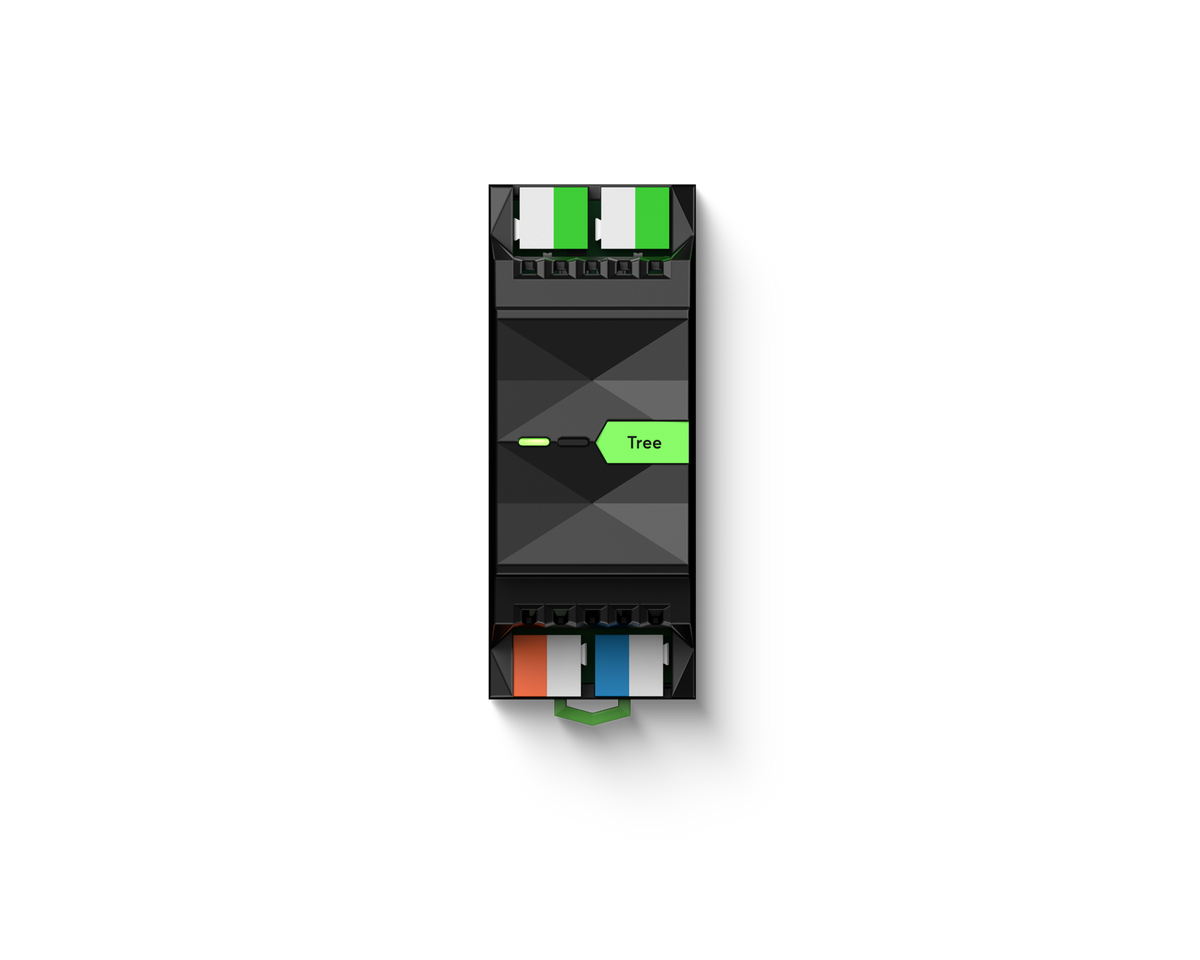 Loxone Tree Extension, DIN-rail module with coloured terminals