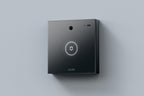 Loxone Intercom in anthracite mounted on a light grey wall