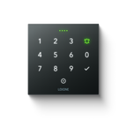 Loxone NFC Code Touch in anthracite with the keypad lit