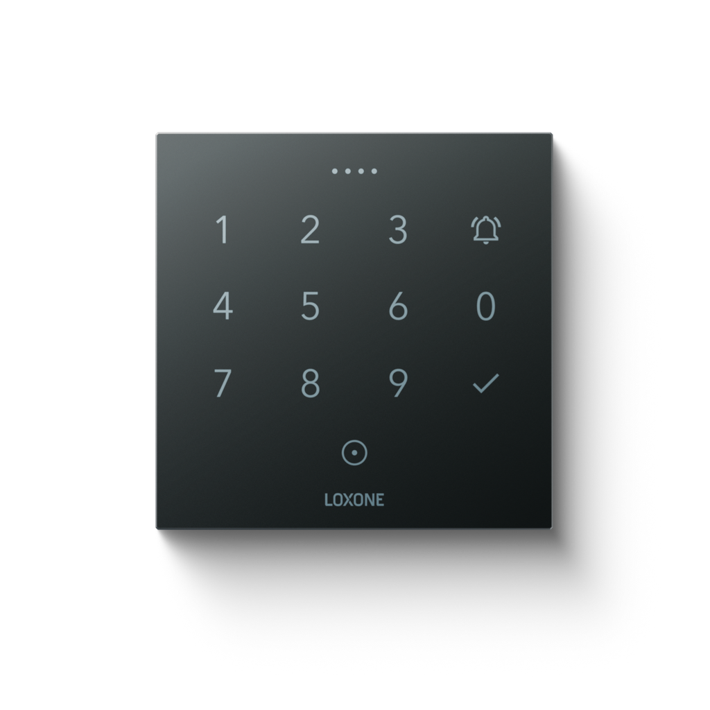 Loxone NFC Code Touch in anthracite with the keypad off