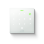 Loxone NFC Code Touch in Signal White with the keypad lit