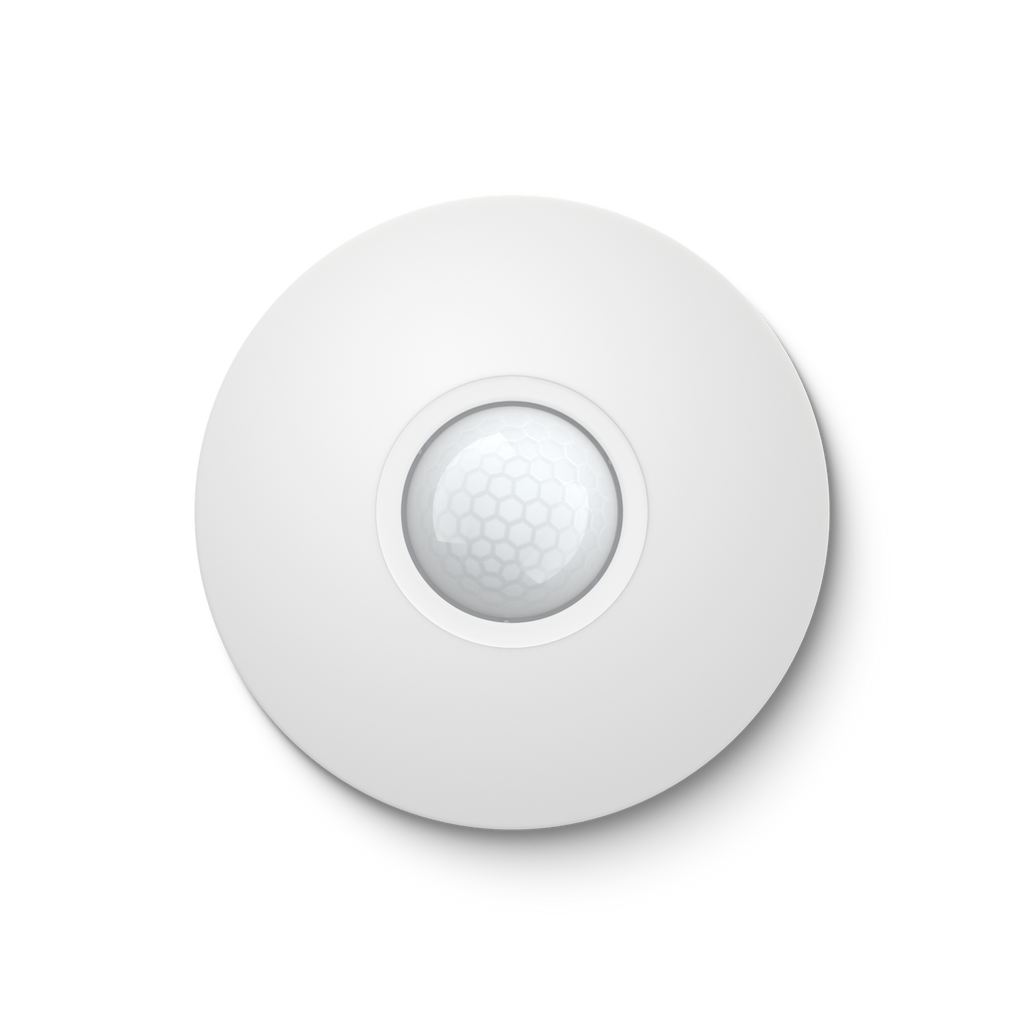 Loxone presence sensor in white, seen from below