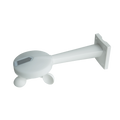 Loxone weather station in white on its wall-mounting bracket