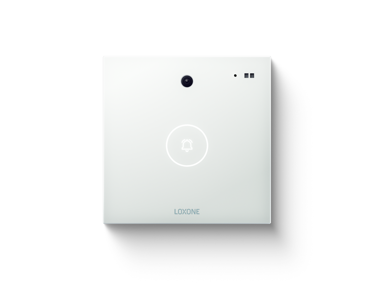 Loxone Intercom in Signal White with illuminated bell button