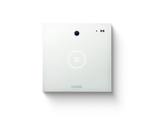 Loxone Intercom in Signal White with illuminated bell button