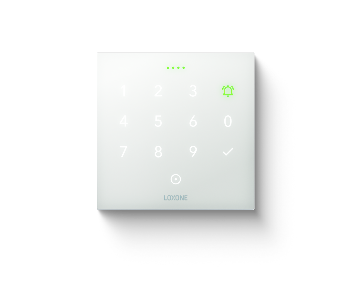 Loxone NFC Code Touch in Signal White, front view
