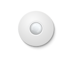Round Loxone presence sensor in white, seen from below