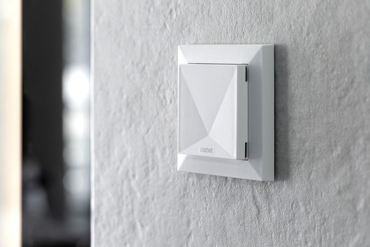 Loxone Room Comfort Sensor Tree in white on a white wall