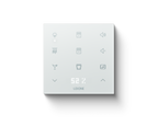 Loxone Touch Pure Flex in white with a kitchen button layout and display
