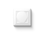 Loxone Touch wall switch in white with its faceted touch surface